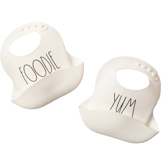 Rae Dunn Accessories Rae Dunn Set Of 2 Silicone Baby Bibs Foodie